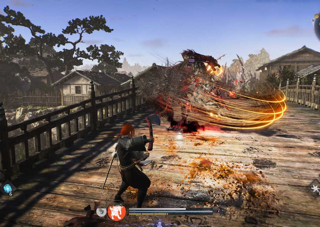 Menghadapi musuh di jembatan Nioh 3 PS5
