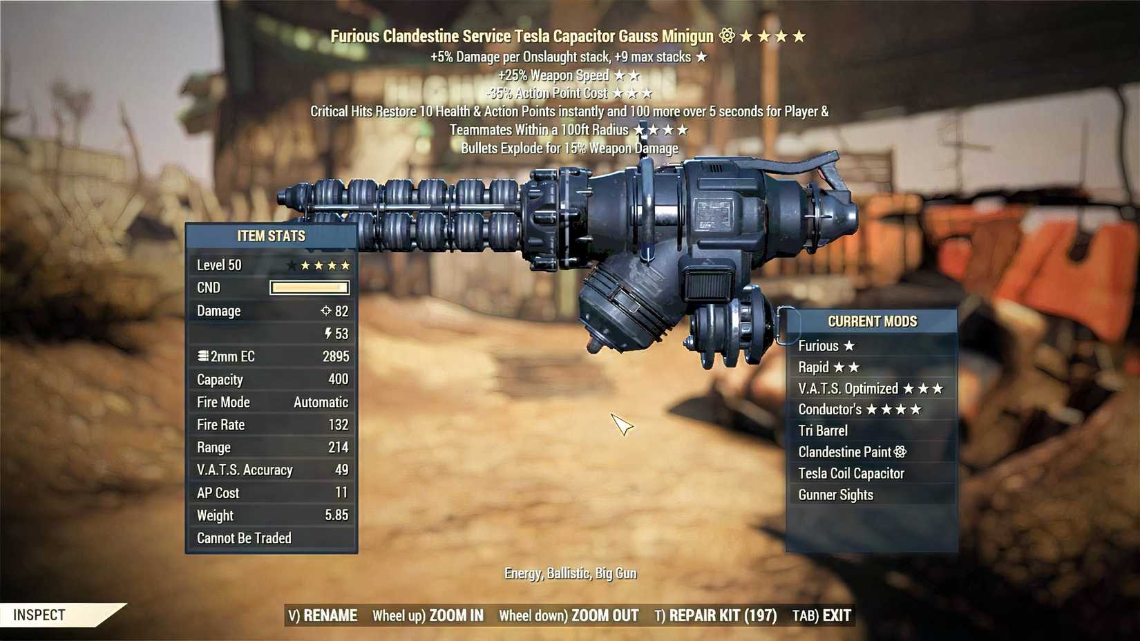 Fallout 76 Gauss Minigun update