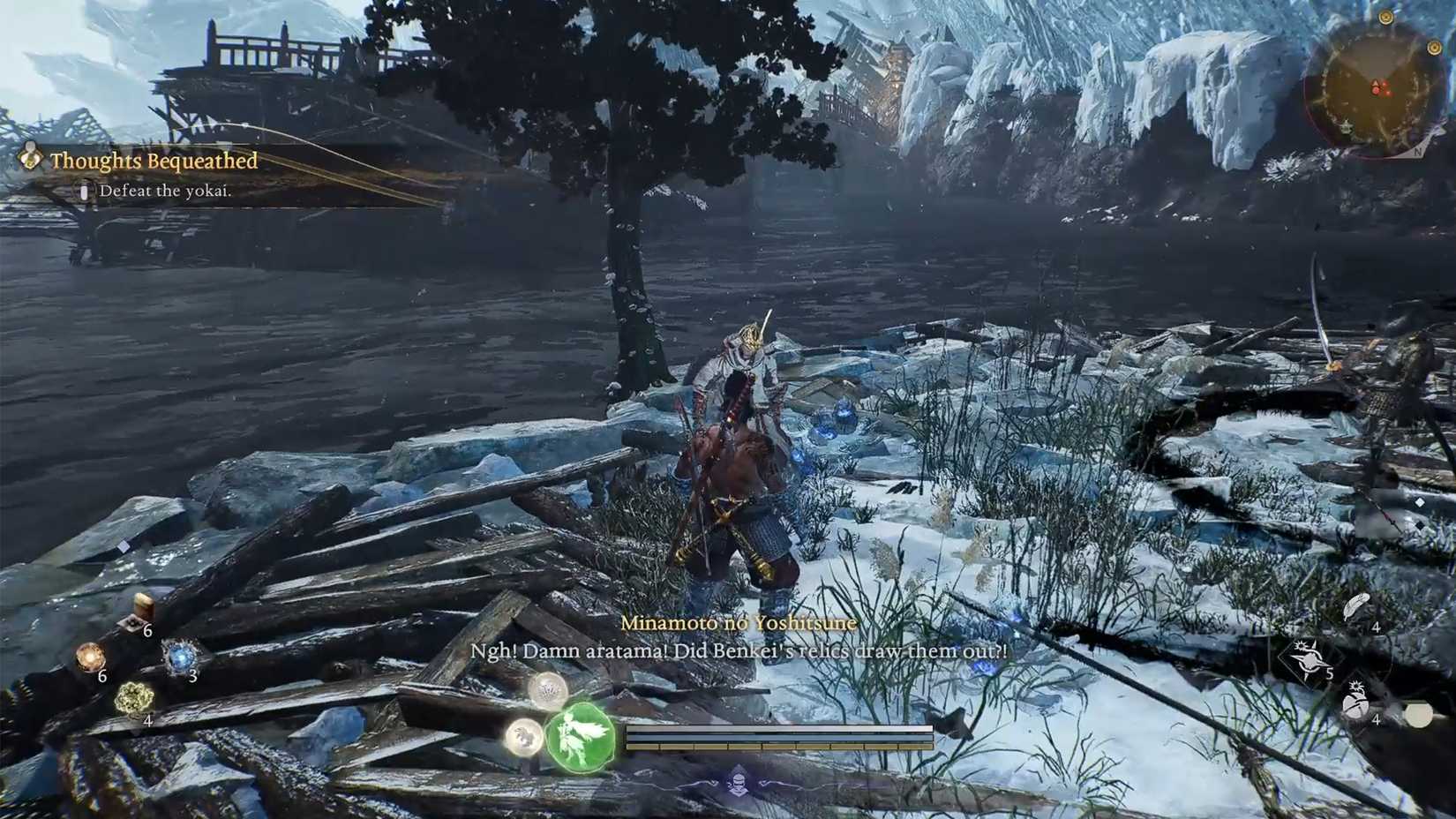 fight enemies in Thoughts Bequeathed in nioh 3