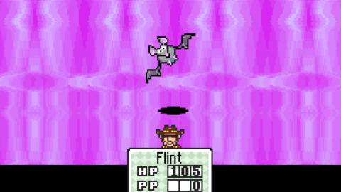 Fighting a bat in battle  in Mother 3 (2006)