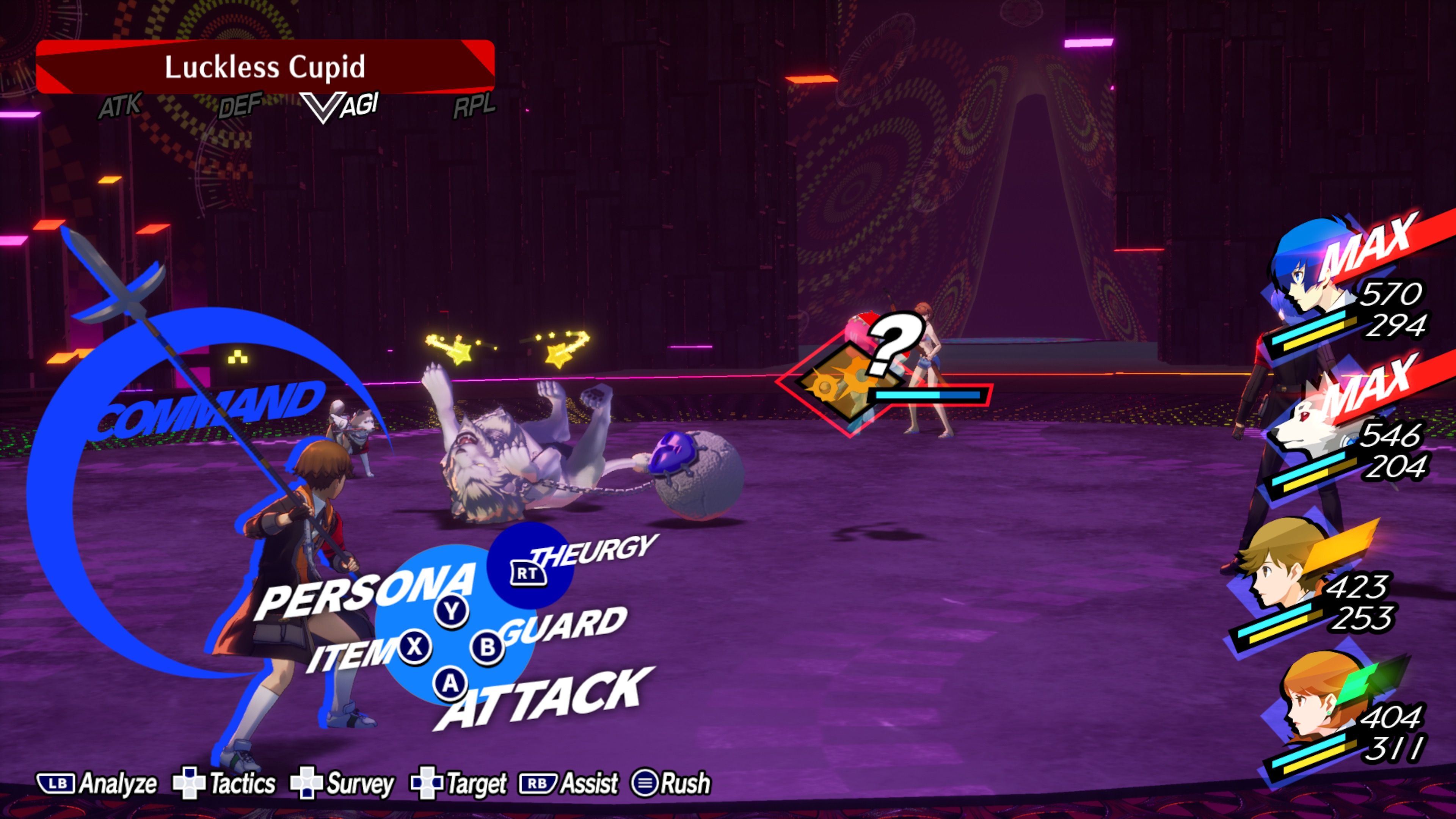 Fighting a battle as Ken in Persona 3 Reload (2021)