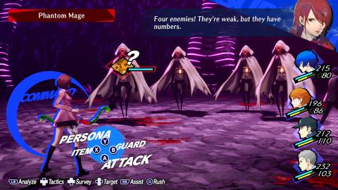 Fighting a battle as Yukari in Persona 3 Reload (2021)