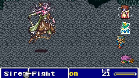 Fighting a battle in Final Fantasy 5 (SNES)