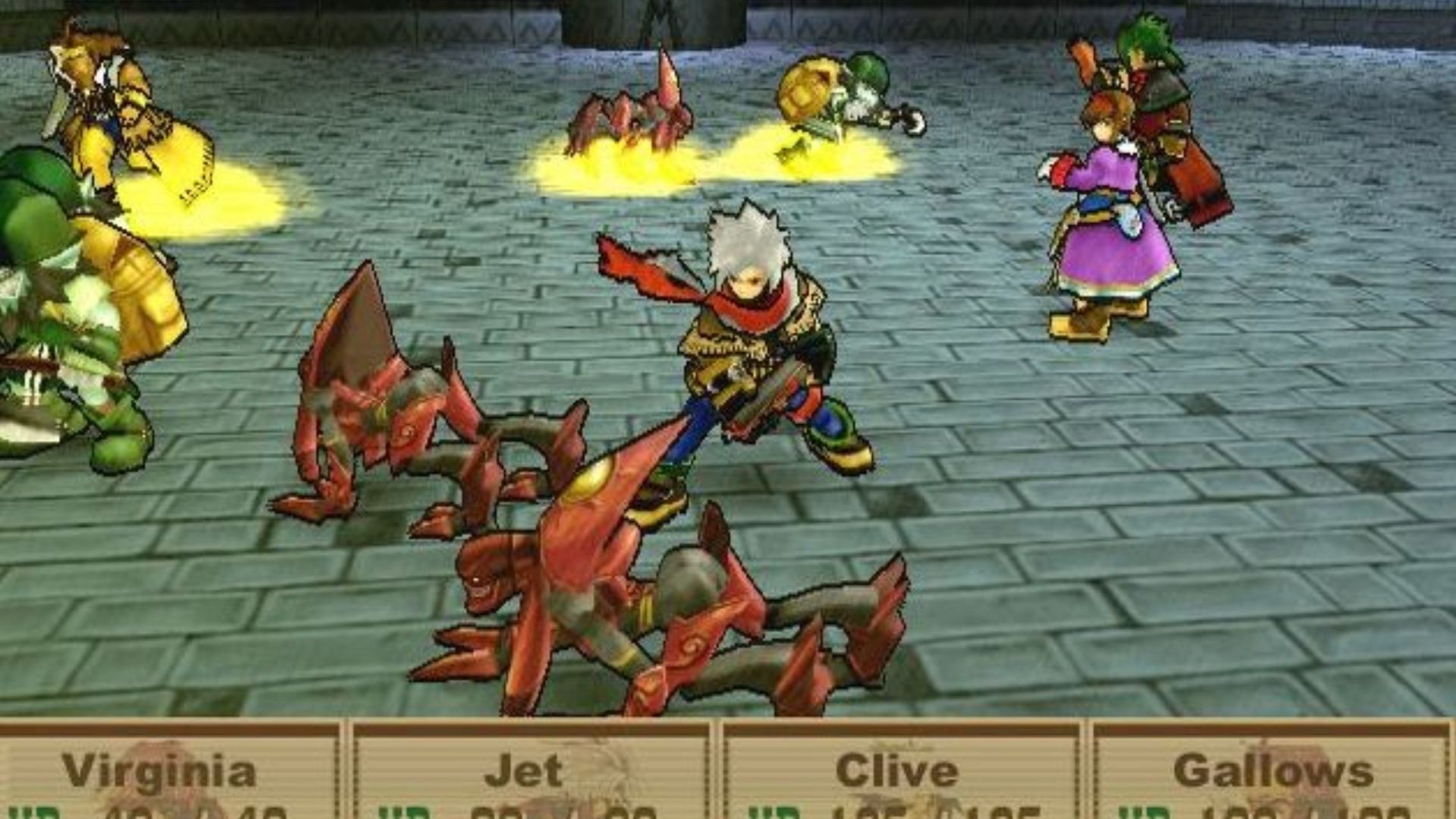 Fighting a battle in Wild Arms 3 (2002)