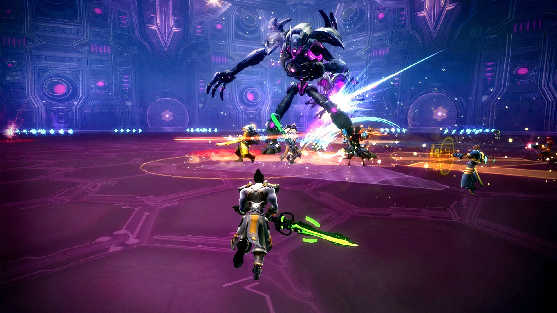 Fighting a boss in WildStar (2014)