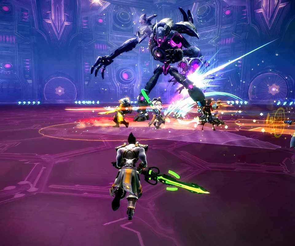 Fighting a boss in WildStar (2014)
