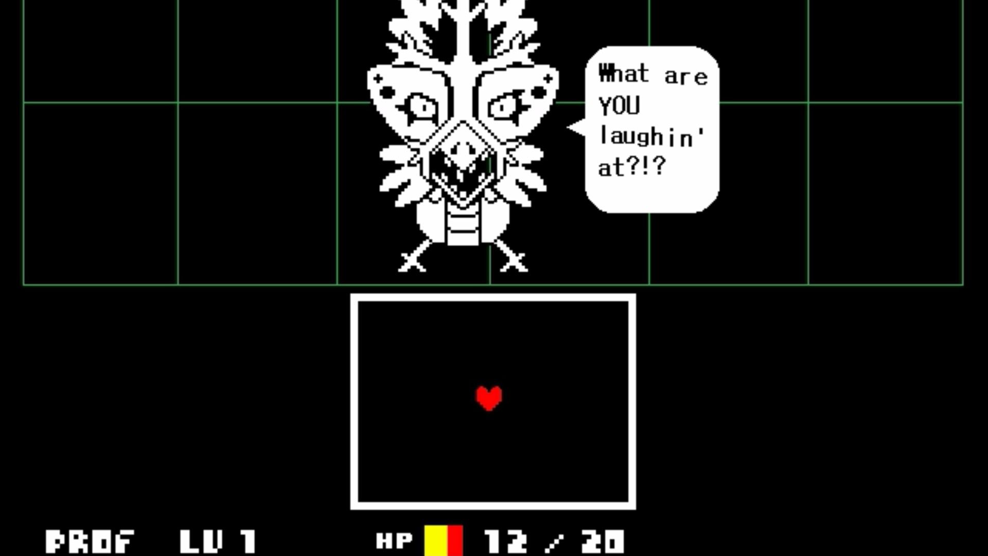 Fighting a chicken monster in battle in Undertale (2015)