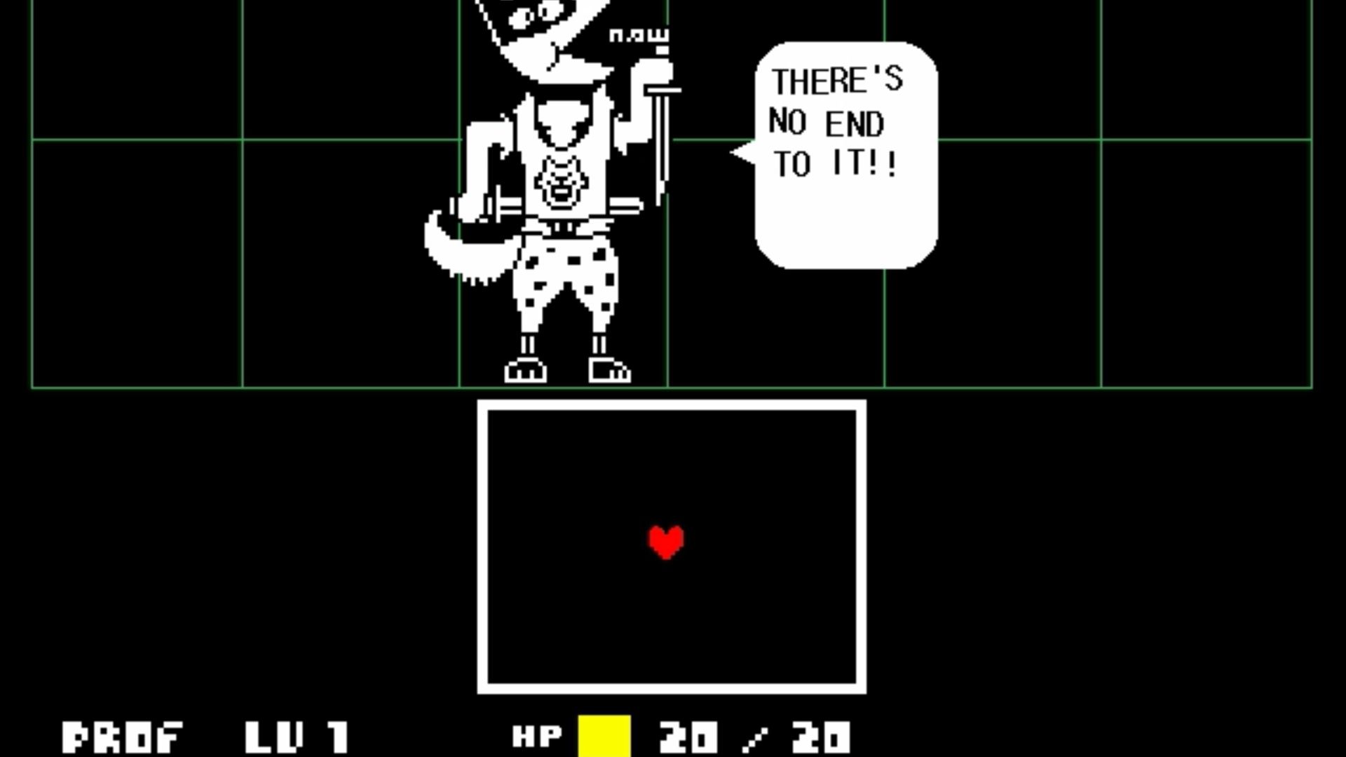 Fighting a dog monster in battle in Undertale (2015)