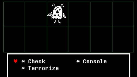 Fighting a ghost monster in battle in Undertale (2015)