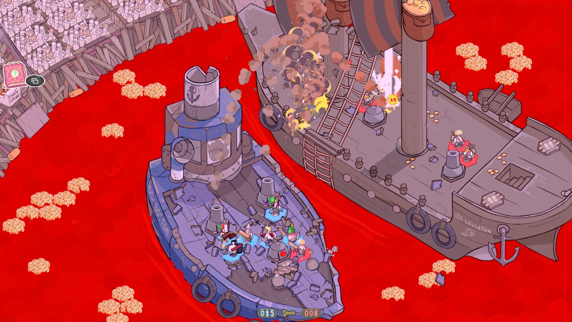 Fighting a ship battle in Pit People (2016)
