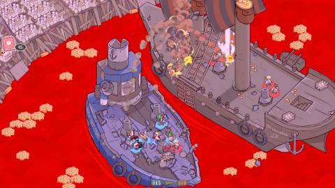 Fighting a ship battle in Pit People (2016)