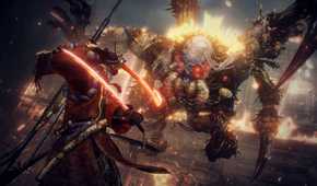 Fighting a spider demon in Nioh 2 (2020)