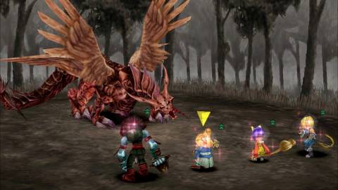 Fighting a zombie dragon in battle in Final Fantasy 9 (HD)