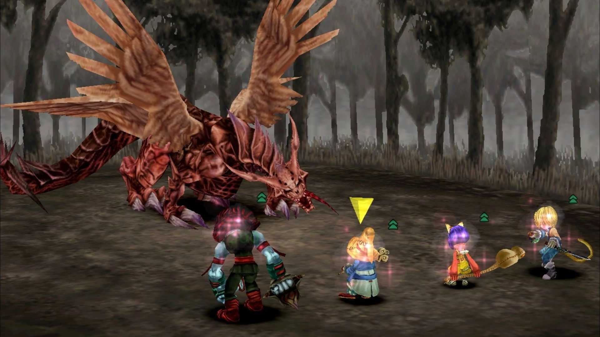 Fighting a zombie dragon in battle in Final Fantasy 9 (HD)