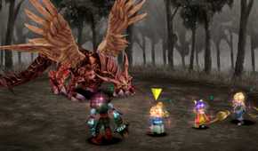 Fighting a zombie dragon in battle in Final Fantasy 9 (HD)
