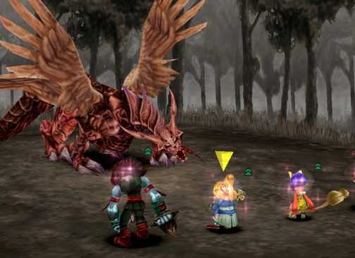 Fighting a zombie dragon in battle in Final Fantasy 9 (HD)