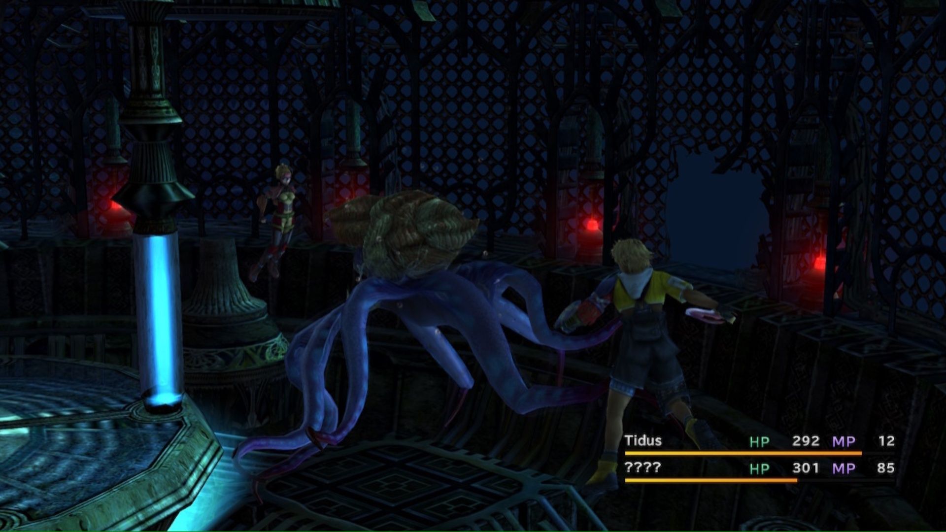 Fighting an underwater battle in Final Fantasy 10 (2001)