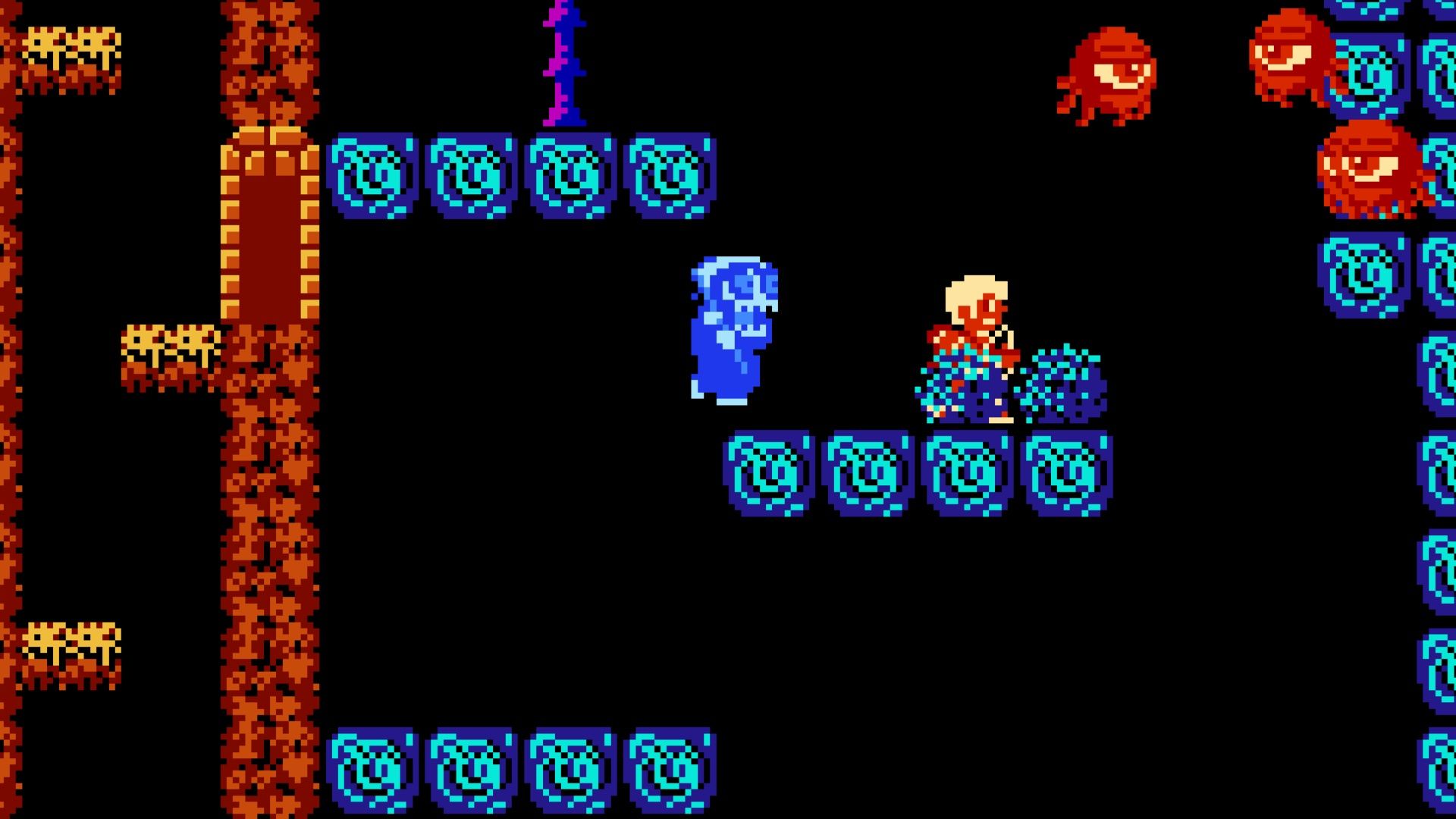 Fighting enemies in Kid Icarus (NES)