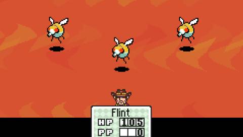 Fighting flies in battle  in Mother 3 (2006)