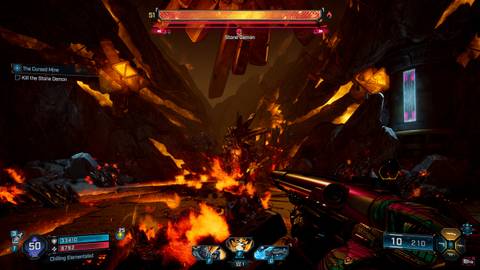 fighting the stone demon