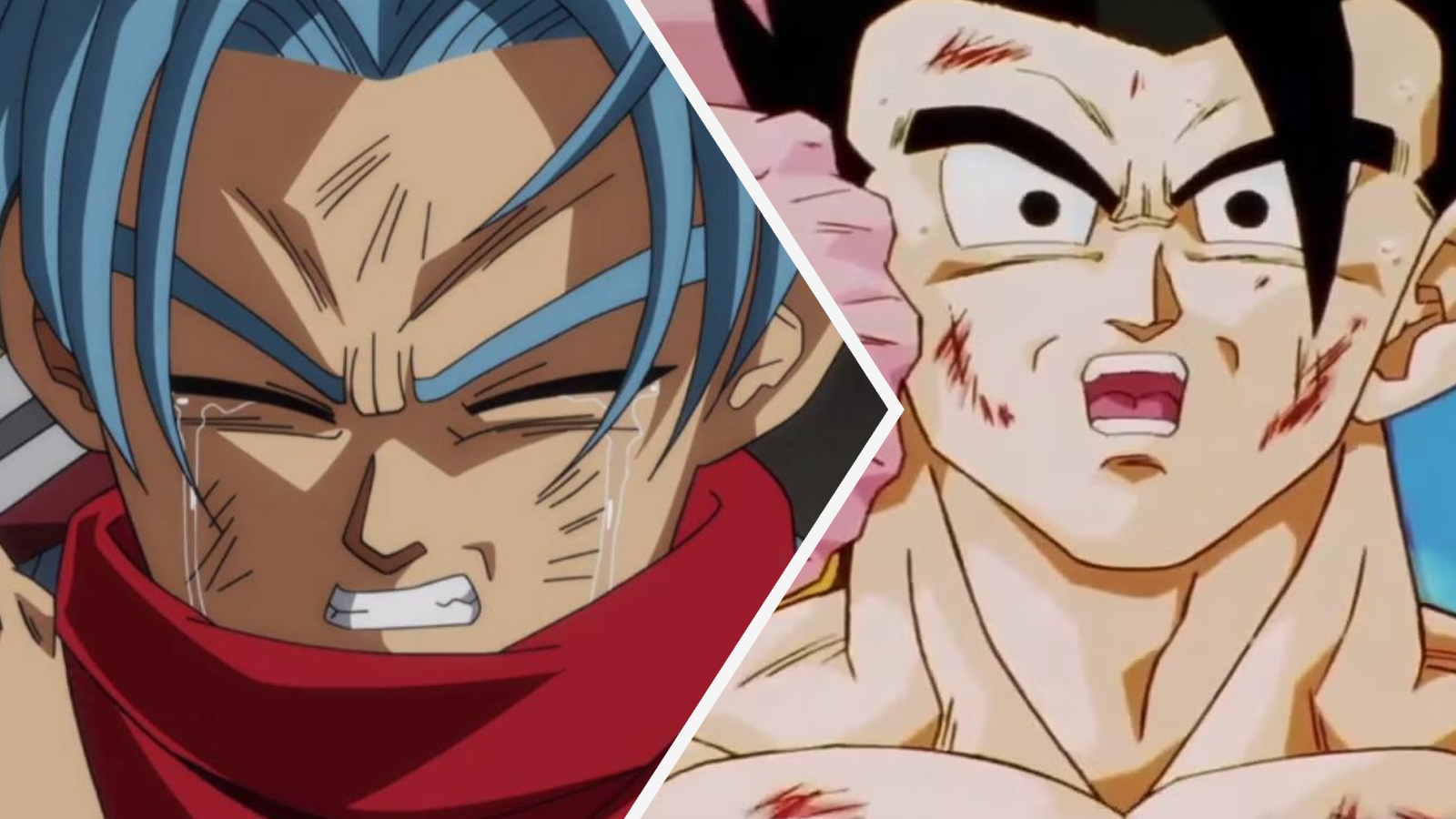 Future Trunks crying, and Buu beating Ultimate Gohan in Dragon Ball Z