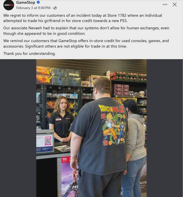 Gamestop joke post