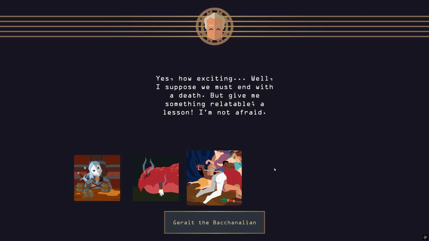 Geralt the Bacchanalian rules over the witchers