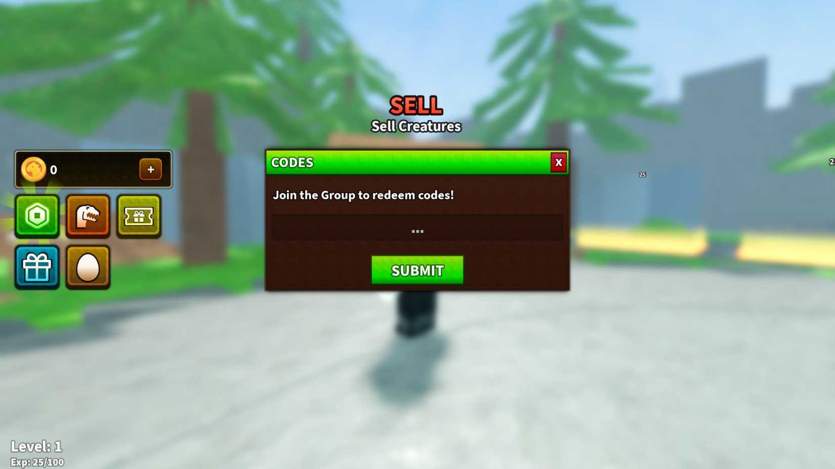 Go Catch - the codes tab