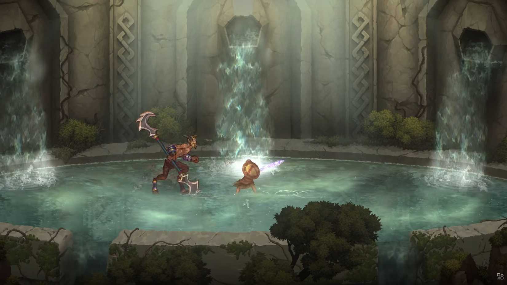 Centaur fighting with sons of Spartan Kratos, God of War