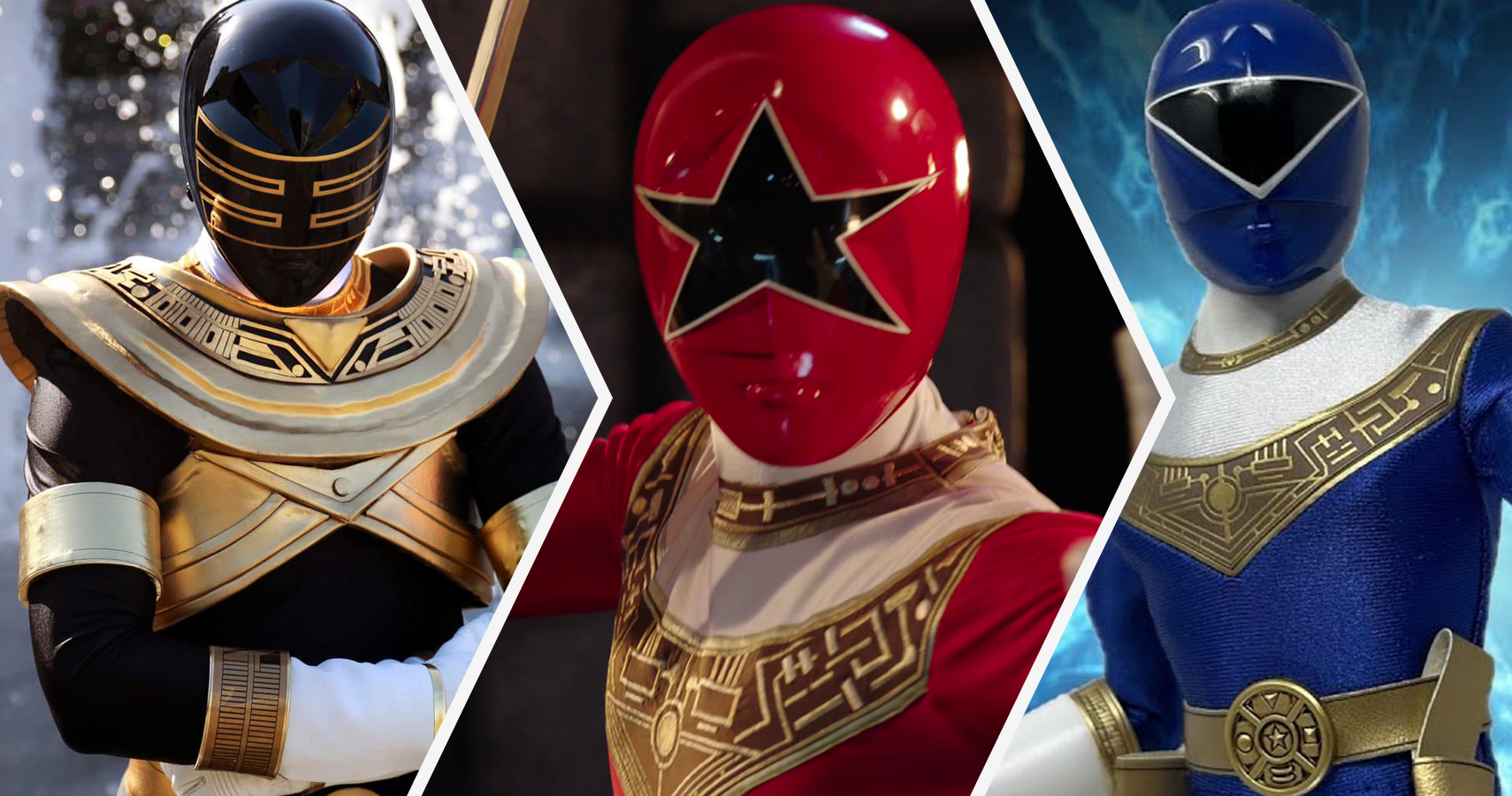 Gold Zeo Ranger, Red Zeo Ranger, and Blue Zeo Rangers in Power Rangers Zeo