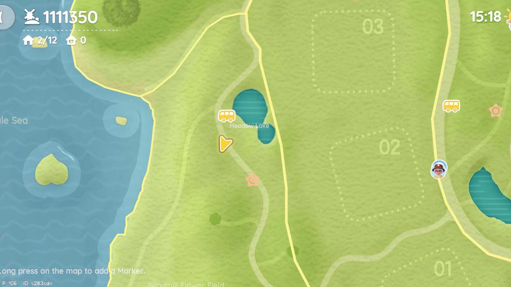 Heartopia Flower Fields Snowman Bubble