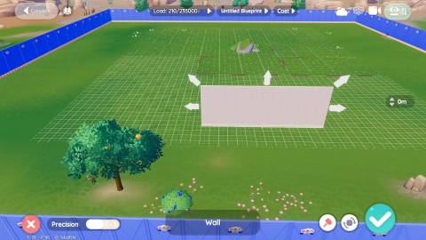 Adjusting the size of a wall in Heartopia's advanced build mode