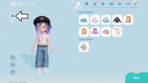 A sparkling dresser icon in the Dress-Up app on a Heartopia player's smartwatch