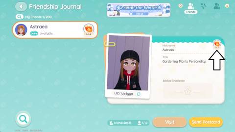 The icon that shows your Friendship Level with another player in Heartopia's Friendship Journal app