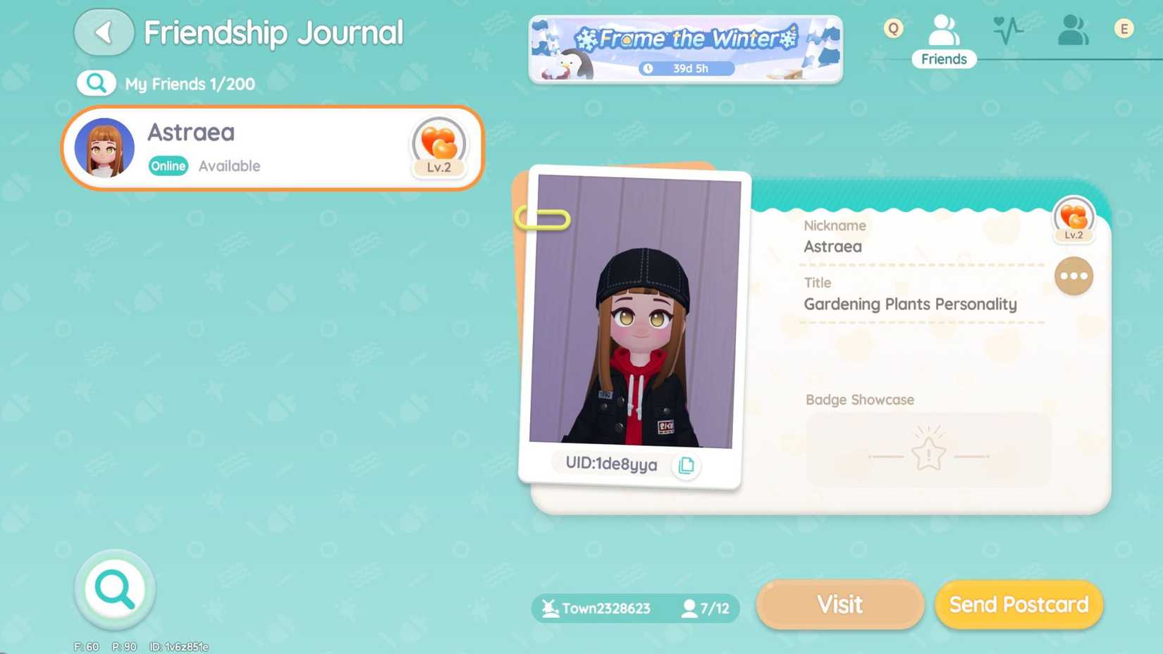 Visiting a friend from the Friendship Journal app in Heartopia