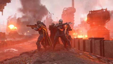 Helldivers 2 players in Cyberstan