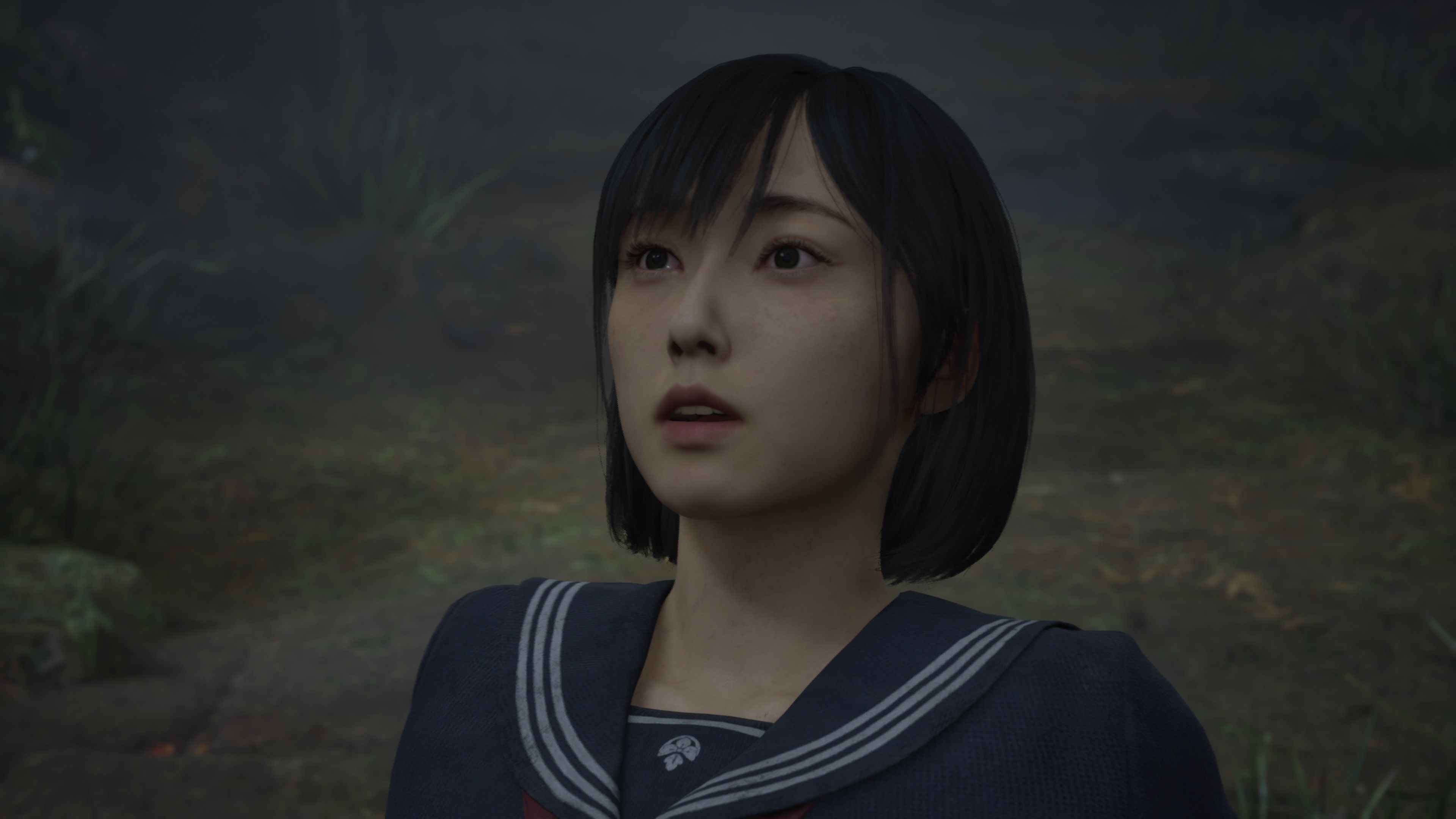 Hinako looking surprised and sweaty in Silent Hill f (2025)