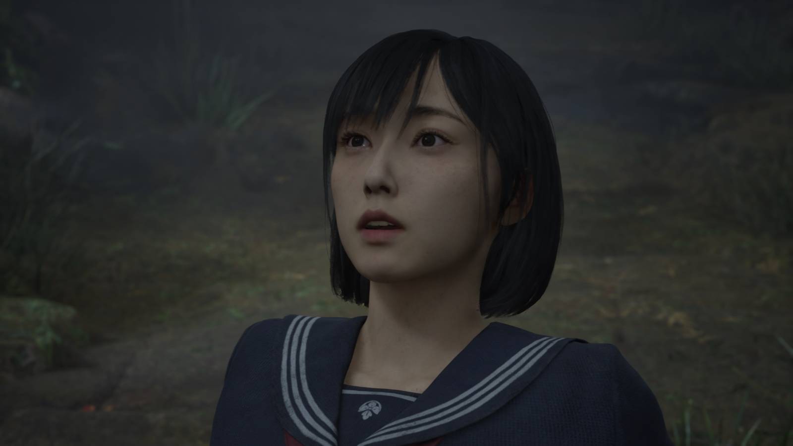 Hinako looking surprised and sweaty in Silent Hill f (2025)