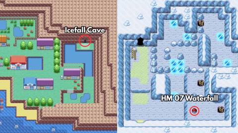 HM 07 Waterfall location pokemon firered leafgreen