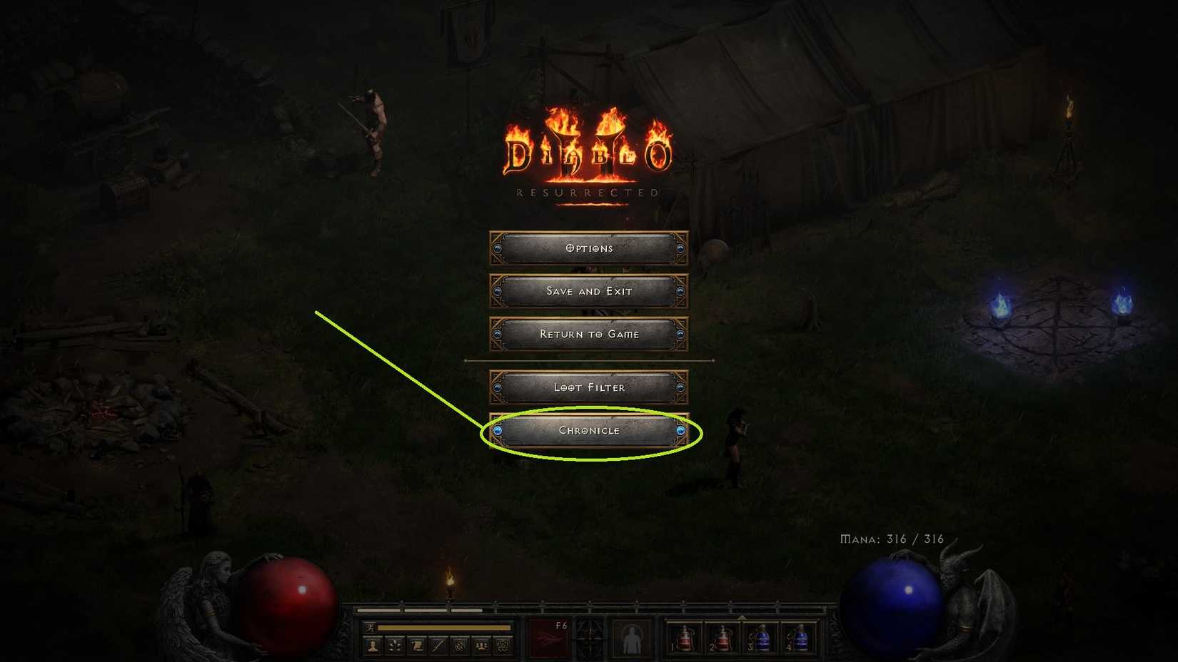 How to Access the Chronicles Menu in Diablo 2 Resurreded