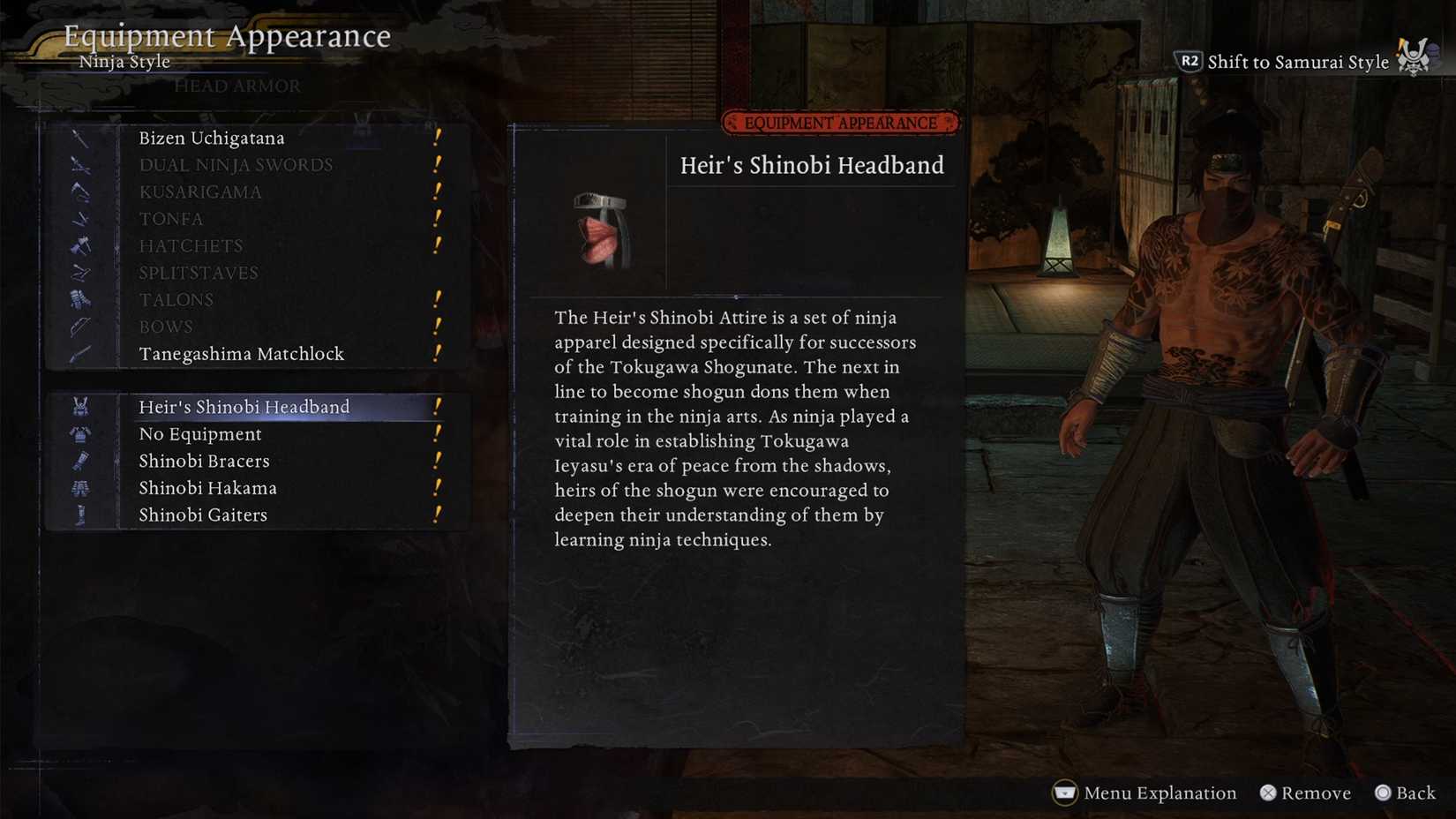 How to transmog an outfit in nioh 3