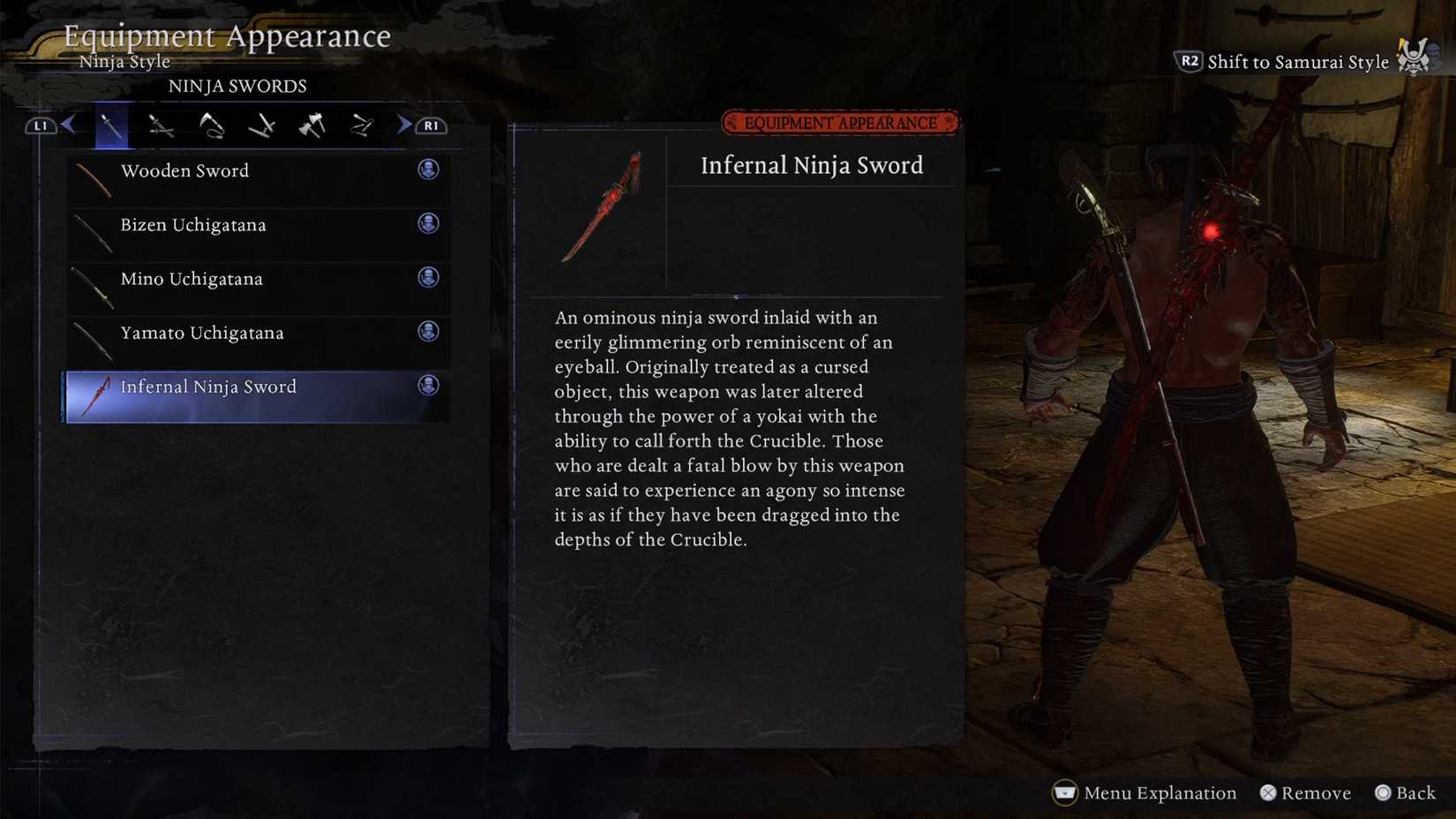 How to transmog weapons in nioh 3