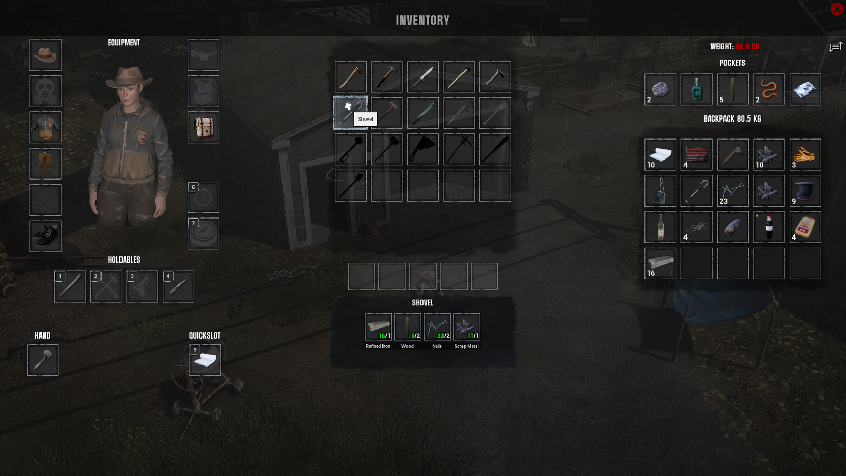 humanitz make shovel