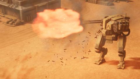 MENACE Mech Walker firing minigun