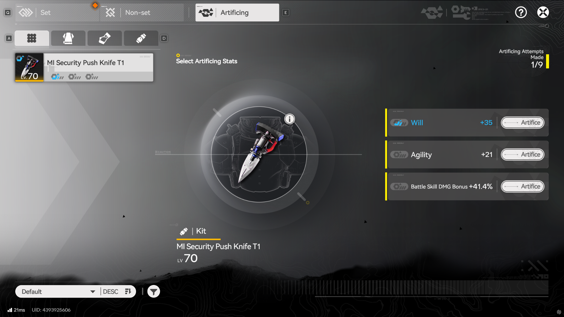 Arknights Endfield Gear Artificing Screen