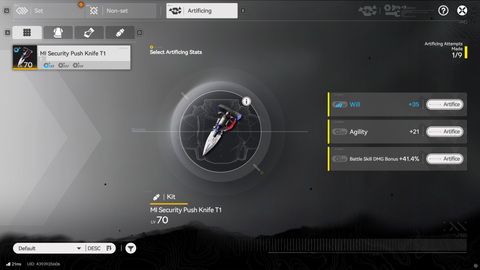Arknights Endfield Gear Artificing Screen