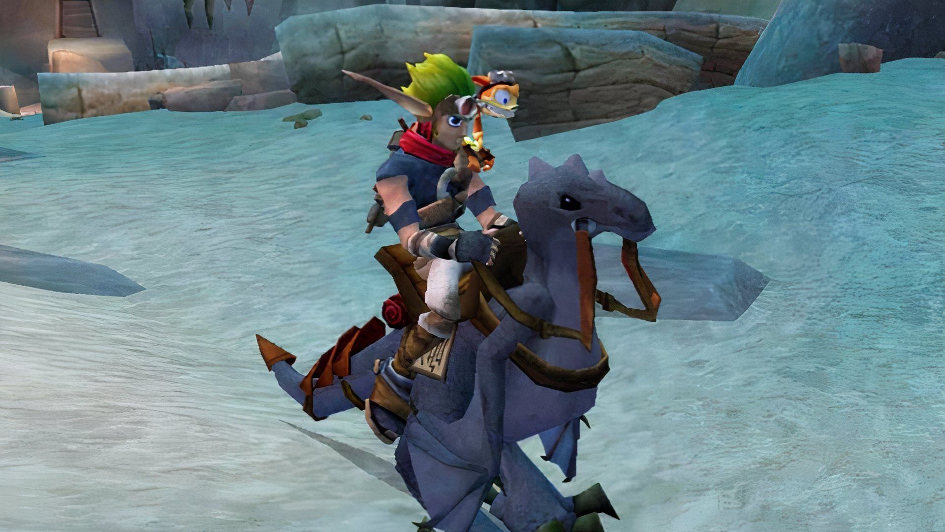 Jak riding a mount in Jak 3 (2004)
