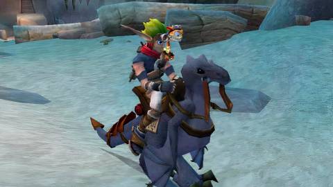 Jak riding a mount in Jak 3 (2004)