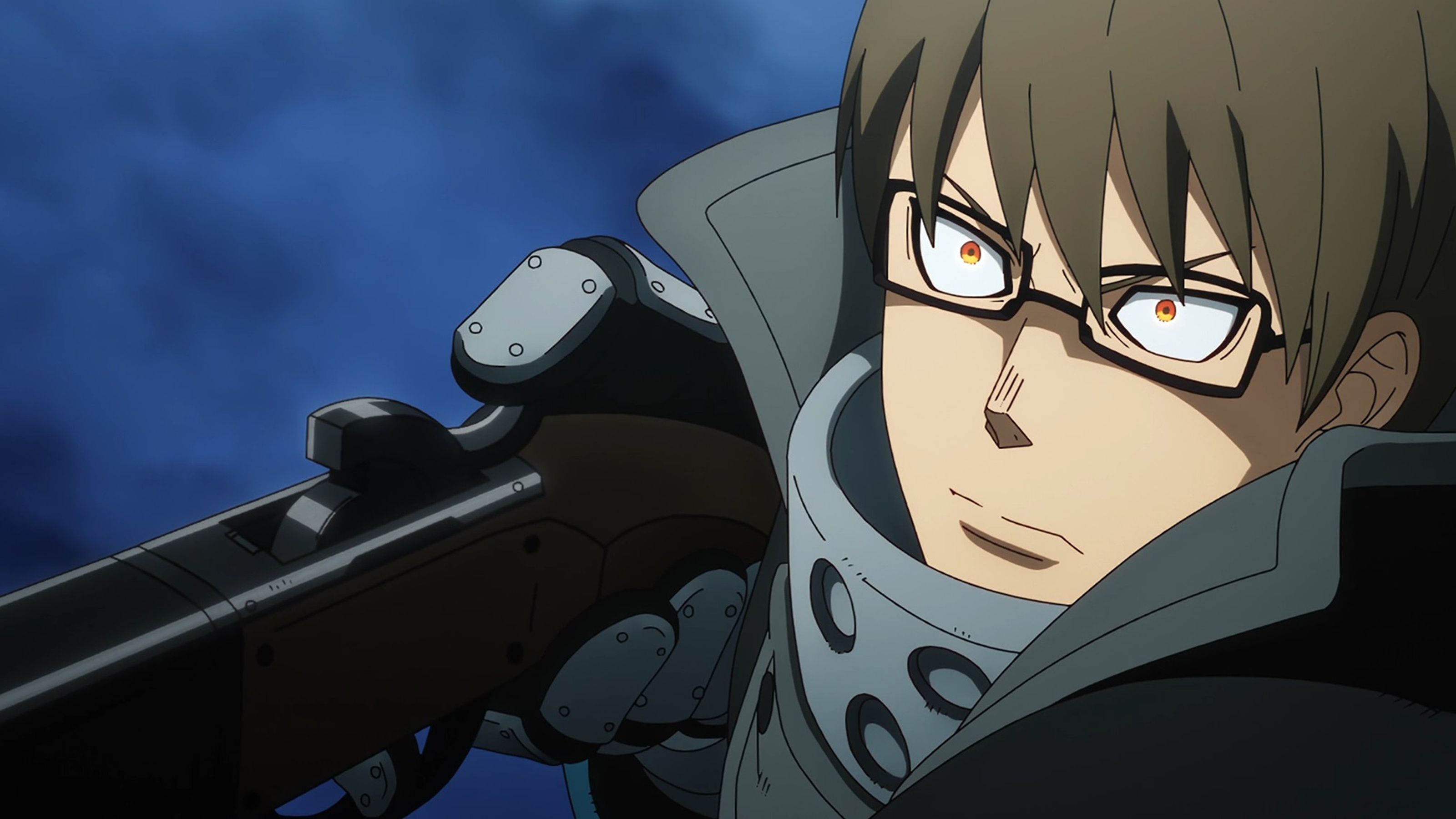 Lieutenant Hinawa is using his rifle.