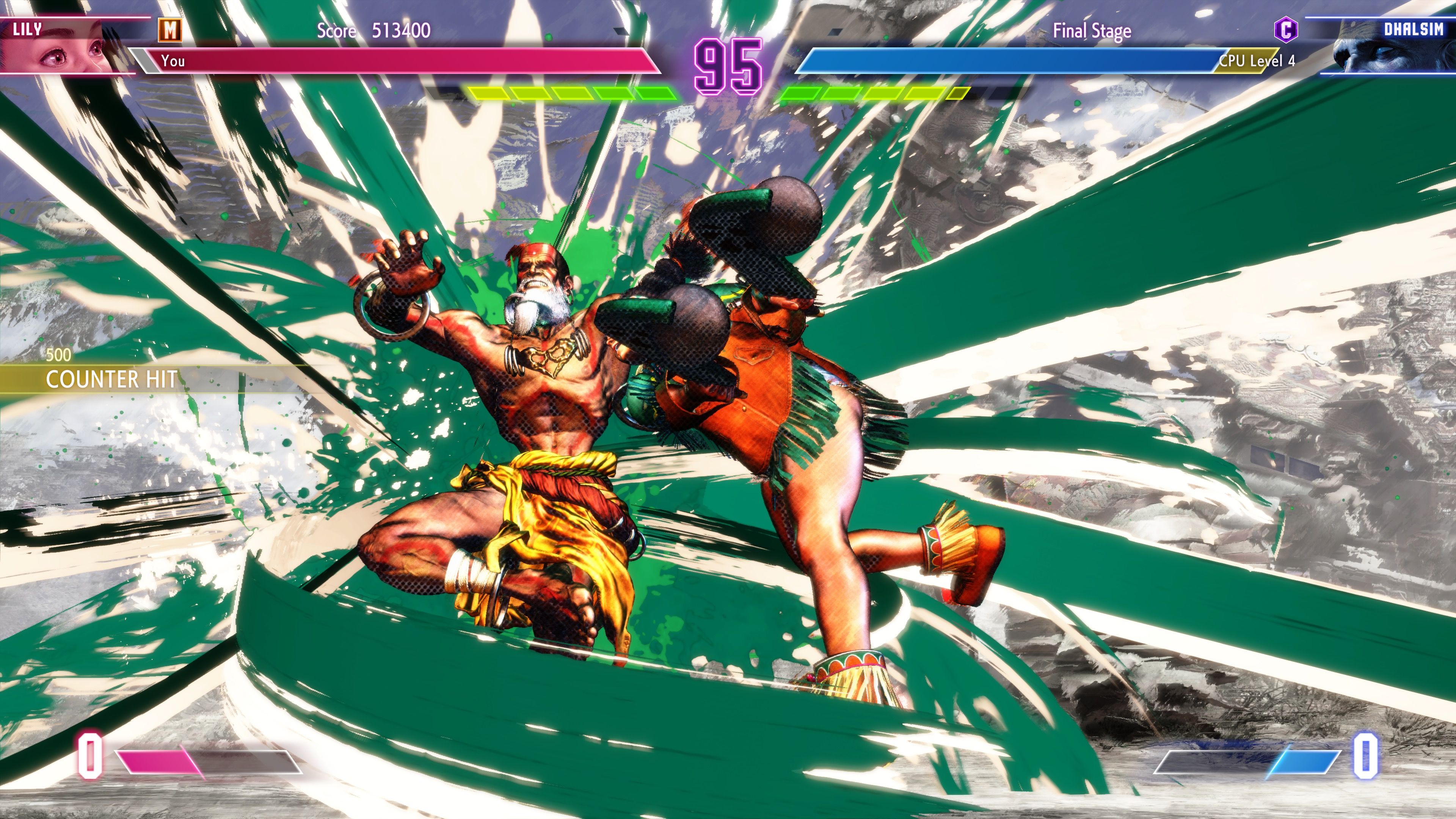 Lily vs Dhalsim in Street Fighter 6 (2023)